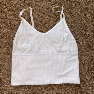 White Ribbed Tank Top